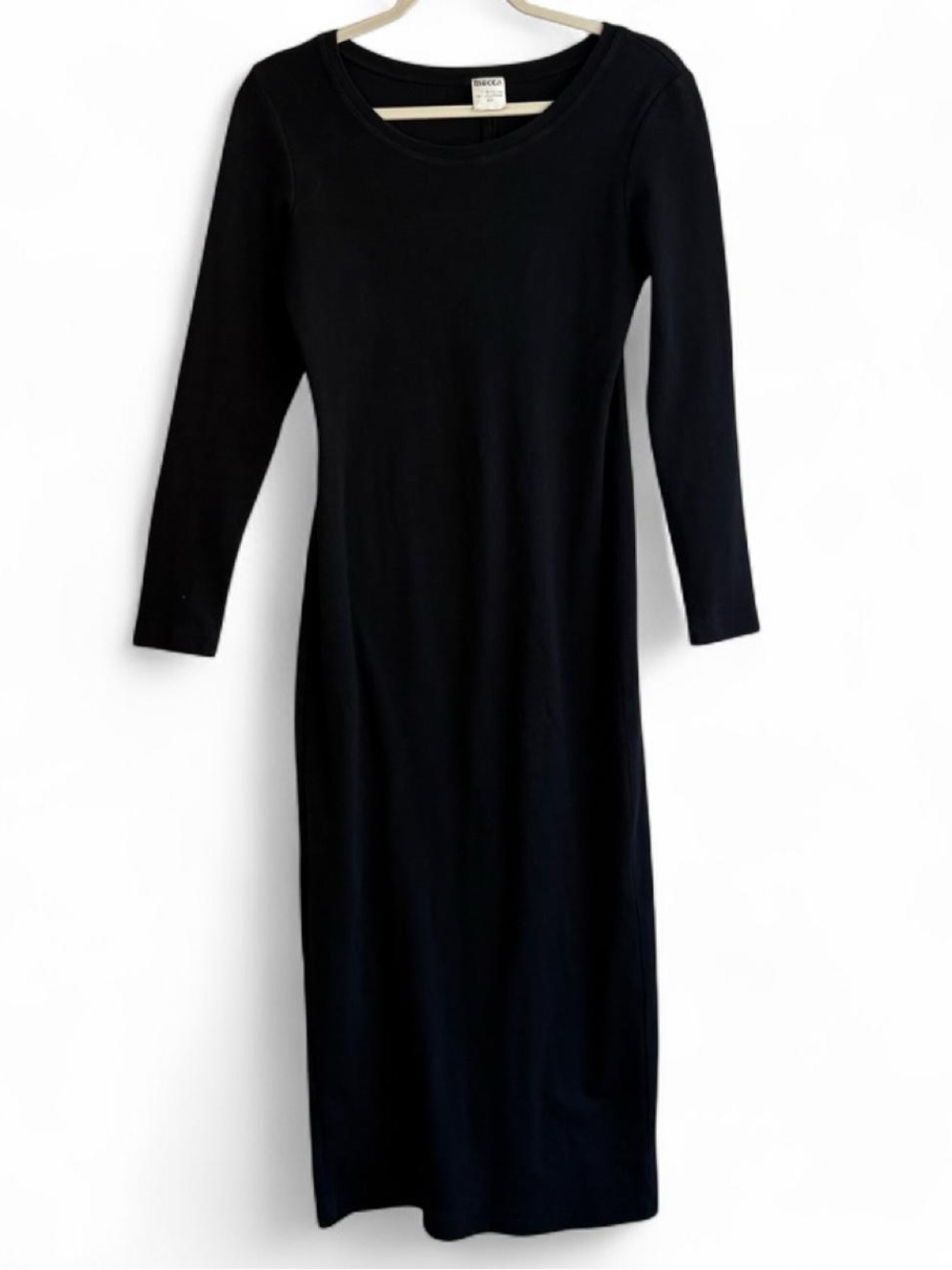 Vintage MECCA Black Thick Fabric Long Sleeve Dress Size S